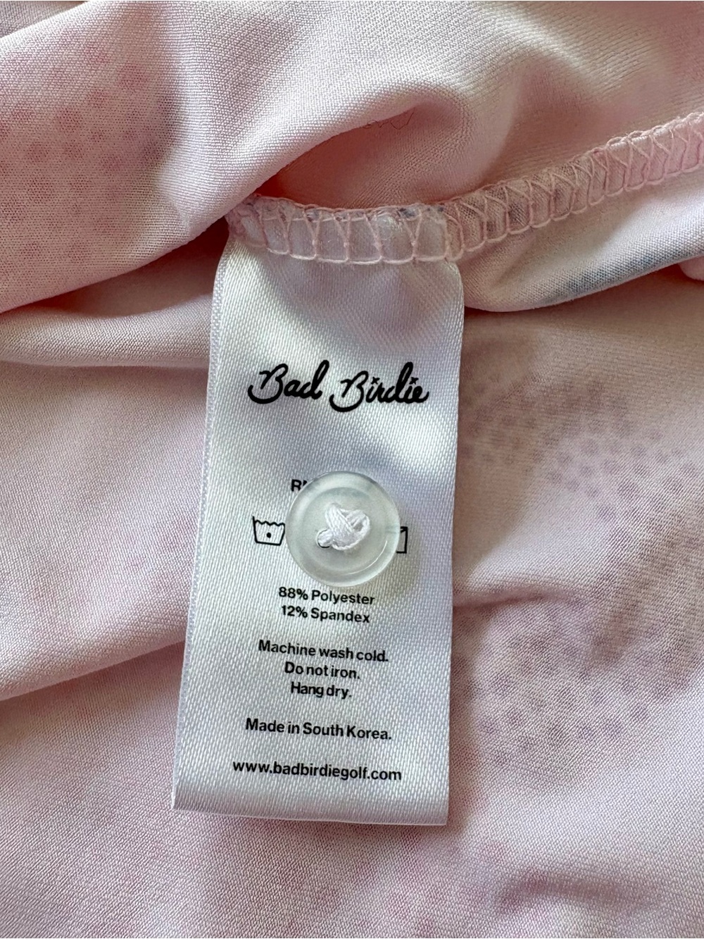 Bad Birdie Pinky Promise Flamingo Print Golf Polo Biltmore AZ Pink Men's L - Picture 7 of 7